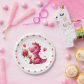 Niedlicher Valentinstag-Dinosaurier Pappteller (Party)