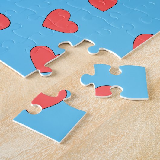 Niedlicher Valentinstag Dinosaurier Puzzle (Seite)