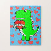 Niedlicher Valentinstag Dinosaurier Puzzle (Vertikal)