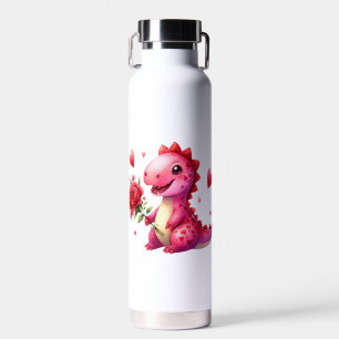 Niedlicher Valentinstag-Dinosaurier Trinkflasche