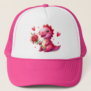Niedlicher Valentinstag-Dinosaurier Truckerkappe