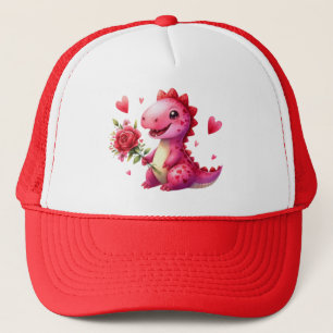 Niedlicher Valentinstag-Dinosaurier Truckerkappe