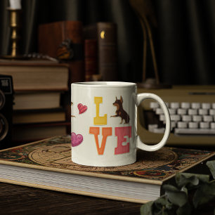 Niedlicher Valentinstag Doberman Dog Lover Kaffeetasse