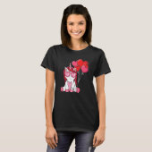 Niedlicher Valentinstag Einhorn Herzballon Girls T-Shirt (Vorne ganz)