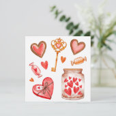 Niedlicher Valentinstag Feiertagskarte (Stehend Vorderseite)