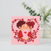Niedlicher Valentinstag Feiertagskarte (Stehend Vorderseite)