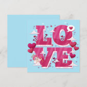 Niedlicher Valentinstag Feiertagskarte (Vorne/Hinten)