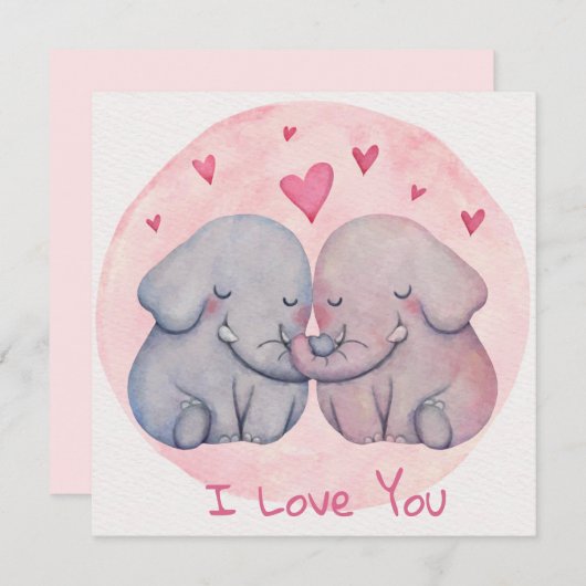 Niedlicher Valentinstag Feiertagskarte (Vorne/Hinten)