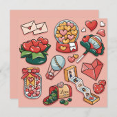 Niedlicher Valentinstag Feiertagskarte (Vorne/Hinten)