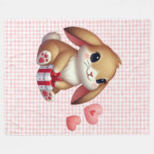 Niedlicher Valentinstag Fleecedecke (Vorderseite (Horizontal))