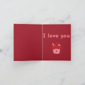 Niedlicher Valentinstag Französische Bulldogge Ros Feiertagskarte (Innenseite)