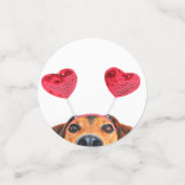 Niedlicher Valentinstag Funny Dog Heart Headband Konfetti (Klein Vorderseite)