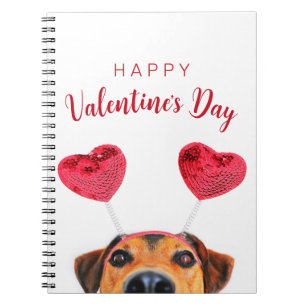 Niedlicher Valentinstag Funny Dog Heart Headband Notizblock