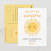 Niedlicher Valentinstag für gelbe Sonnenschutzmitt Postkarte (Vorne/Hinten)