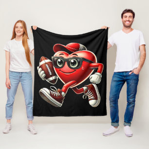 Niedlicher Valentinstag Fußball spielen Fleecedecke