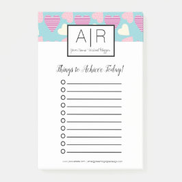 Niedlicher Valentinstag Gemustert Pastel Hearts Post-it Klebezettel