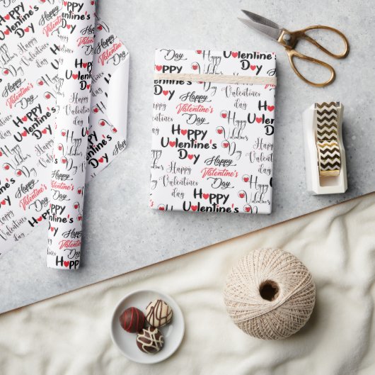 Niedlicher Valentinstag Geschenkpapier (Kunsthandwerk)