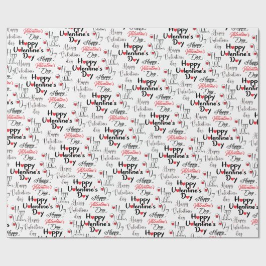 Niedlicher Valentinstag Geschenkpapier (Flach)