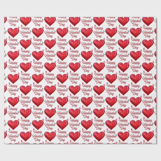 Niedlicher Valentinstag Geschenkpapier (Flach)