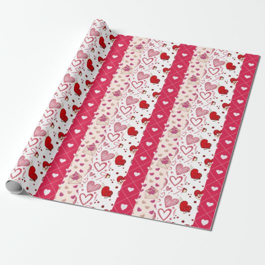 Niedlicher Valentinstag Geschenkpapier (Ungerollt)