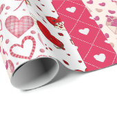 Niedlicher Valentinstag Geschenkpapier (Rolleneckpunkt)