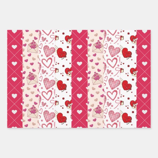 Niedlicher Valentinstag Geschenkpapier Set (Vorderseite 2)