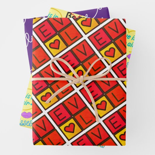 Niedlicher Valentinstag Geschenkpapier Set (Beispiel)