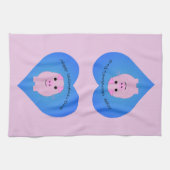 Niedlicher Valentinstag Geschirrtuch (Horizontal)