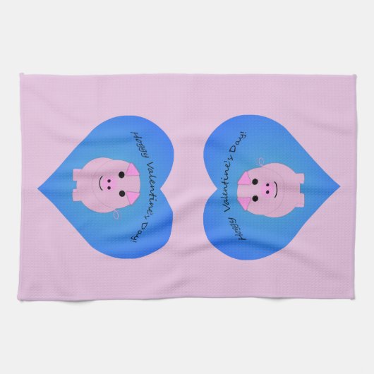 Niedlicher Valentinstag Geschirrtuch (Horizontal)