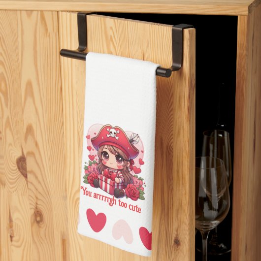 Niedlicher Valentinstag Geschirrtuch (Drittel gefaltet)