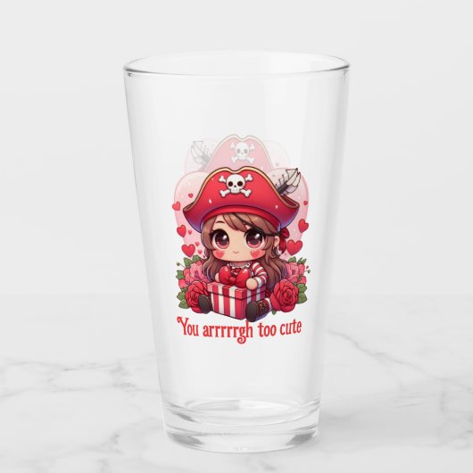 Niedlicher Valentinstag Glas (Vorderseite)