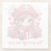 Niedlicher Valentinstag Glasuntersetzer (Rückseite)