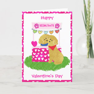 Niedlicher Valentinstag Goldendoodles Kissing-Stan Feiertagskarte