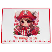 Niedlicher Valentinstag Große Geschenktüte (Vorderseite)