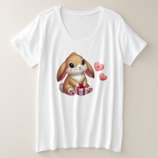 Niedlicher Valentinstag Große Größe T-Shirt (Design vorne)