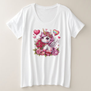 Niedlicher Valentinstag Große Größe T-Shirt