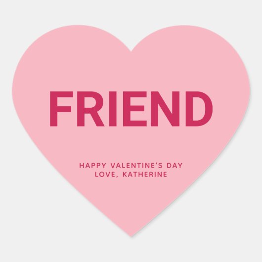 Niedlicher Valentinstag Herz-Aufkleber (Vorderseite)