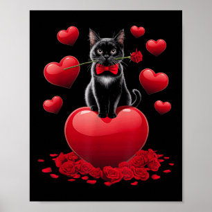 Niedlicher Valentinstag Herzklopfen Frauen und Mäd Poster