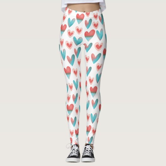Niedlicher Valentinstag Herzliche Leggings (Vorderseite)