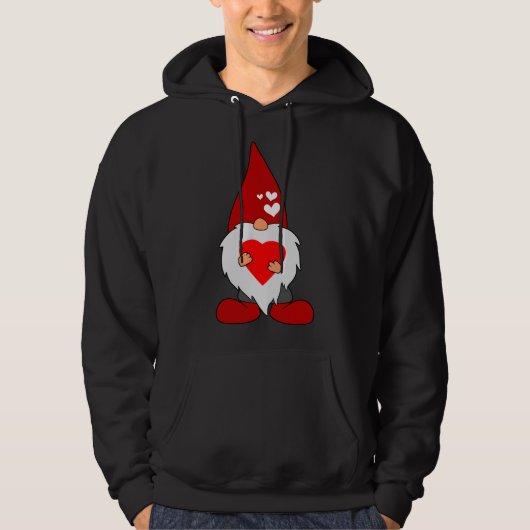 Niedlicher Valentinstag Holiday Gnome mit roter Li Hoodie (Vorderseite)