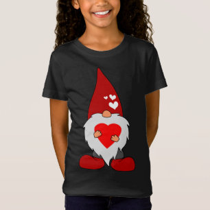 Niedlicher Valentinstag Holiday Gnome mit roter Li T-Shirt