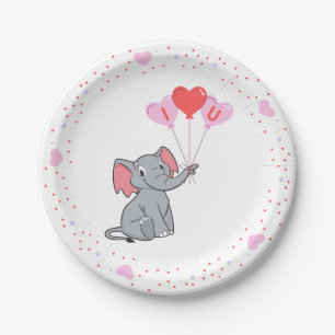 niedlicher Valentinstag I Liebe Herz Pappteller
