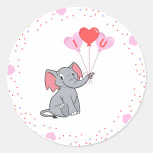 niedlicher Valentinstag I Liebe Herz Runder Aufkleber