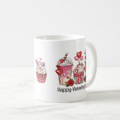 Niedlicher Valentinstag Kaffeekuchen und Liebe Kaffeetasse (VorderseiteRechts)