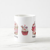 Niedlicher Valentinstag Kaffeekuchen und Liebe Kaffeetasse (Mittel)