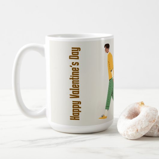 Niedlicher Valentinstag Kaffeetasse (Mit Donut)