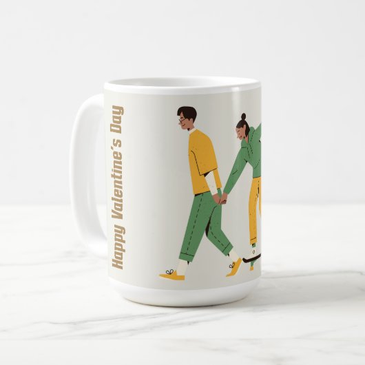 Niedlicher Valentinstag Kaffeetasse (Vorderseite Links)