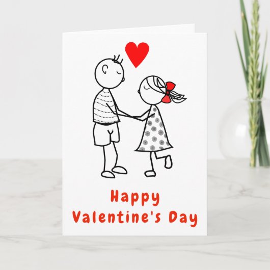 Niedlicher Valentinstag Karte (Vorderseite)