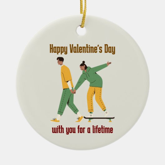 Niedlicher Valentinstag Keramik Ornament (Vorne)