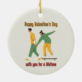 Niedlicher Valentinstag Keramik Ornament (Hinten)